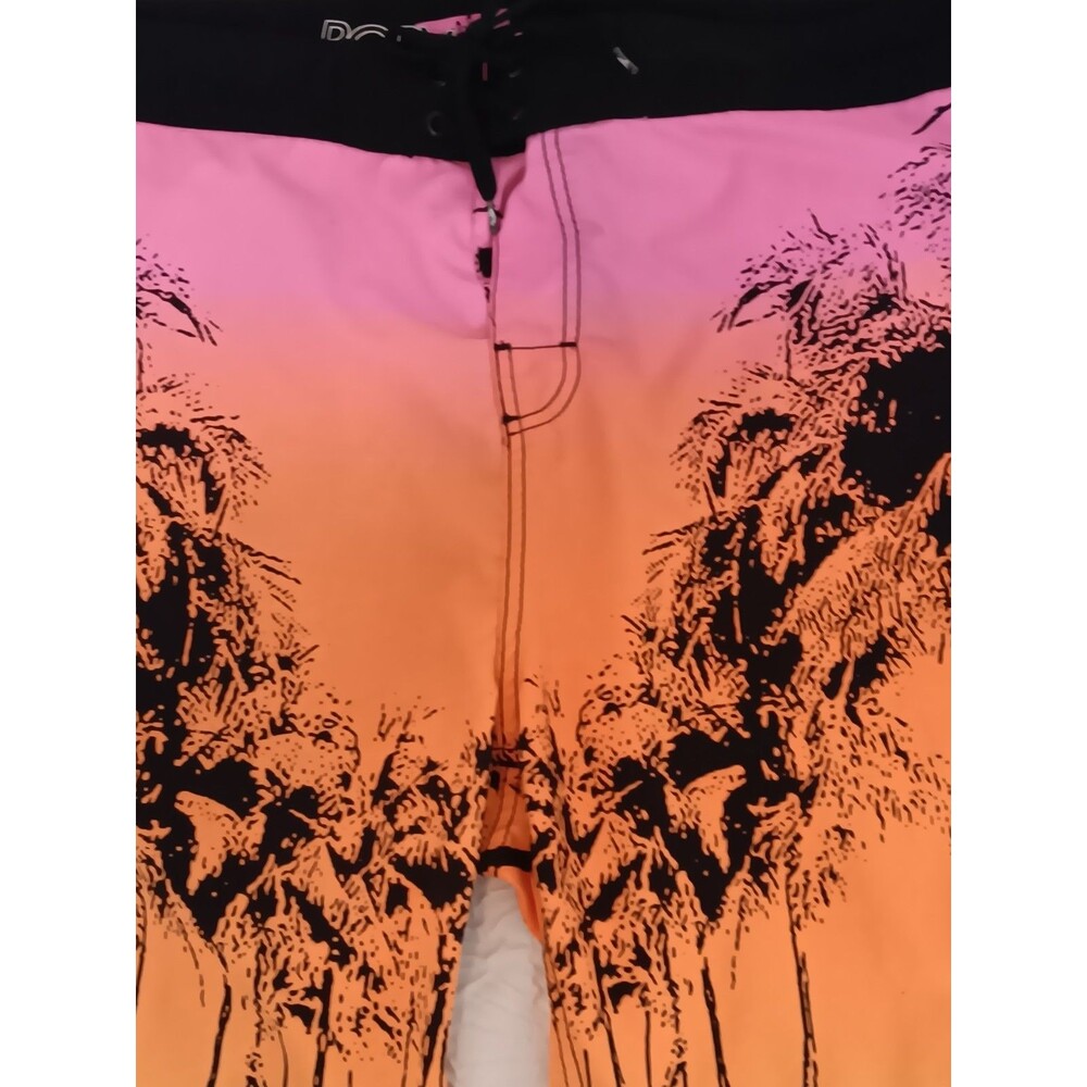 Body Glove Men’s Board Shorts Size 38 Pink Orange Tropical Palm Tree Swim Surf